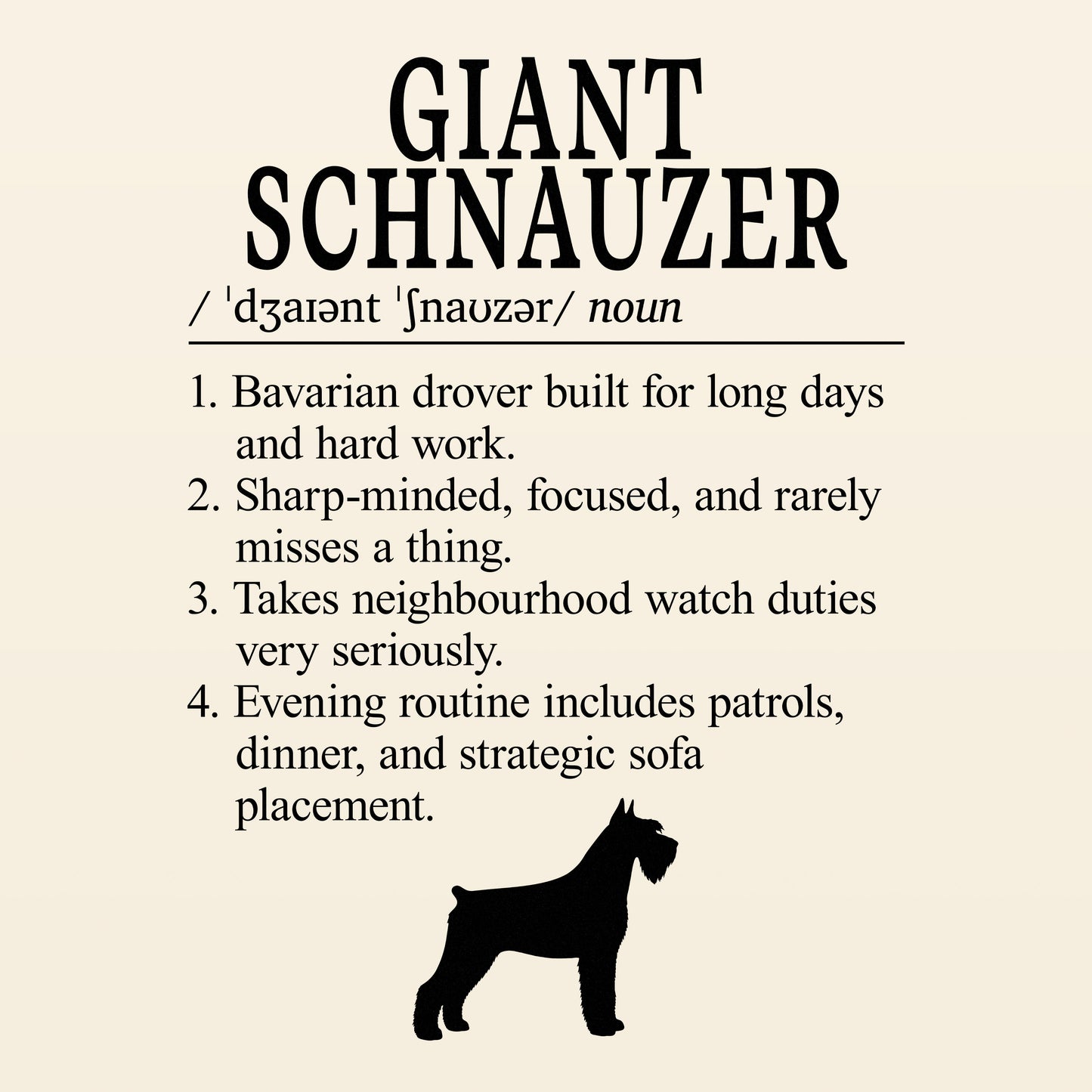 Giant Schnauzer Definition T-Shirt Dictionary Dogs Collection