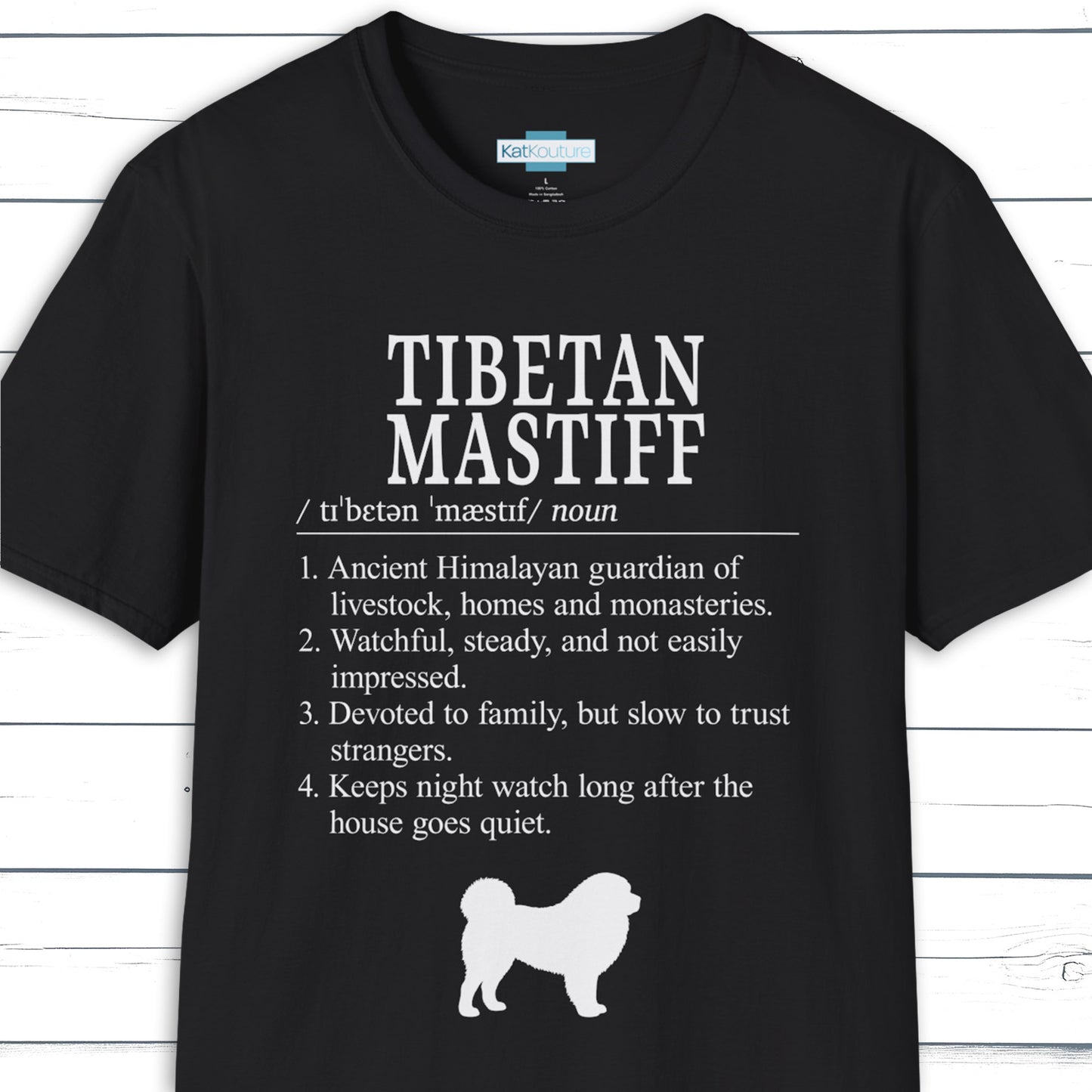 Tibetan Mastiff Definition T-Shirt Dictionary Dogs Collection