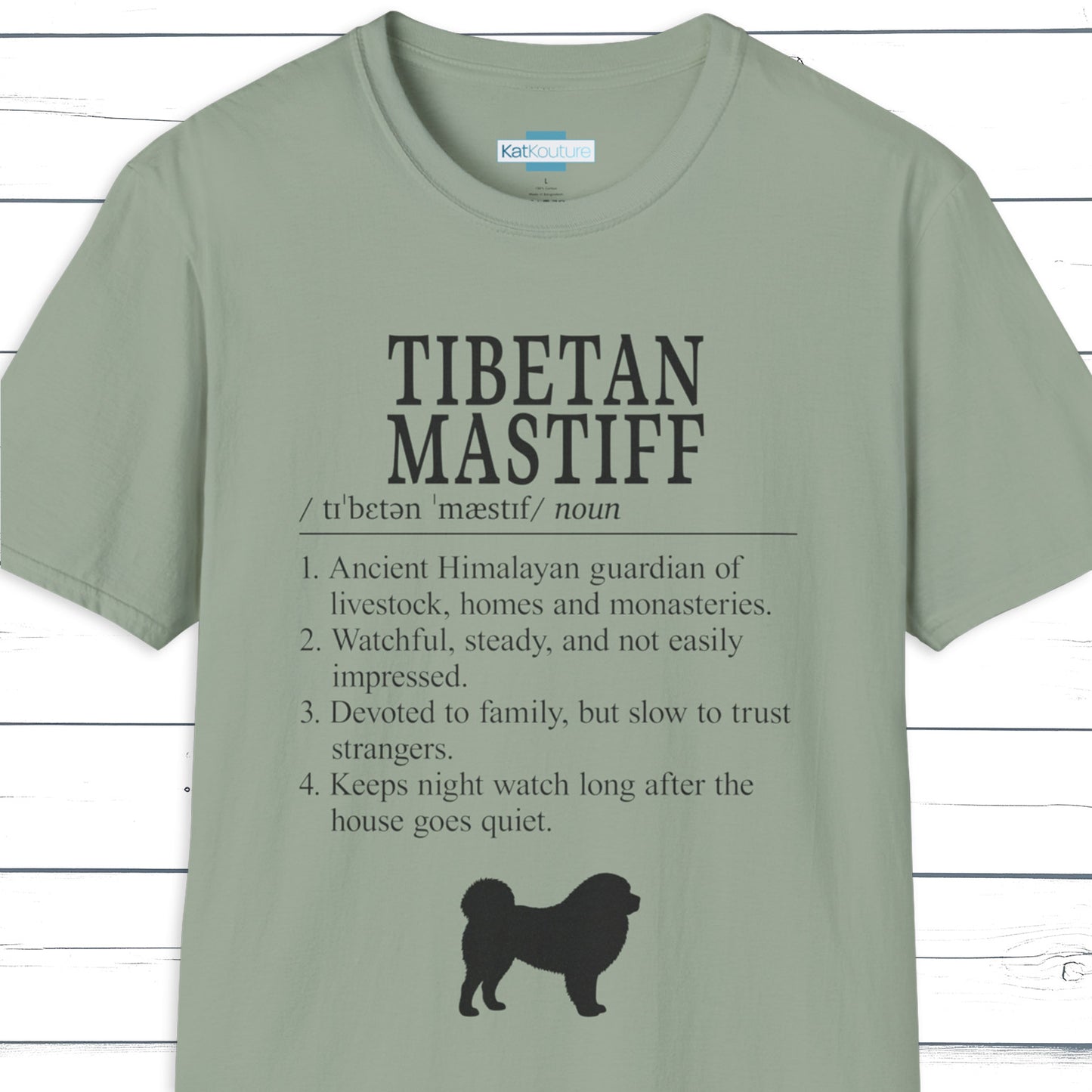 Tibetan Mastiff Definition T-Shirt Dictionary Dogs Collection