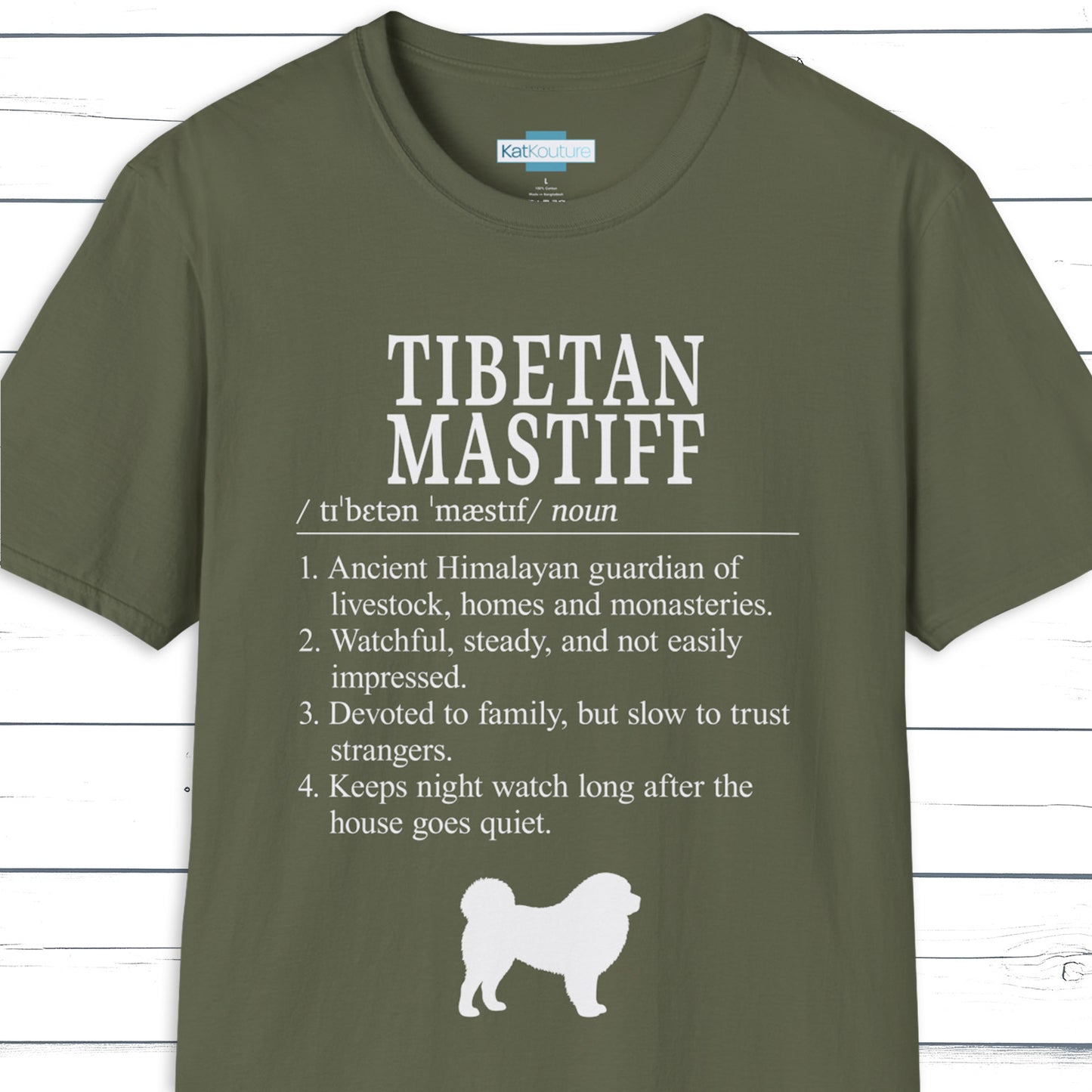Tibetan Mastiff Definition T-Shirt Dictionary Dogs Collection