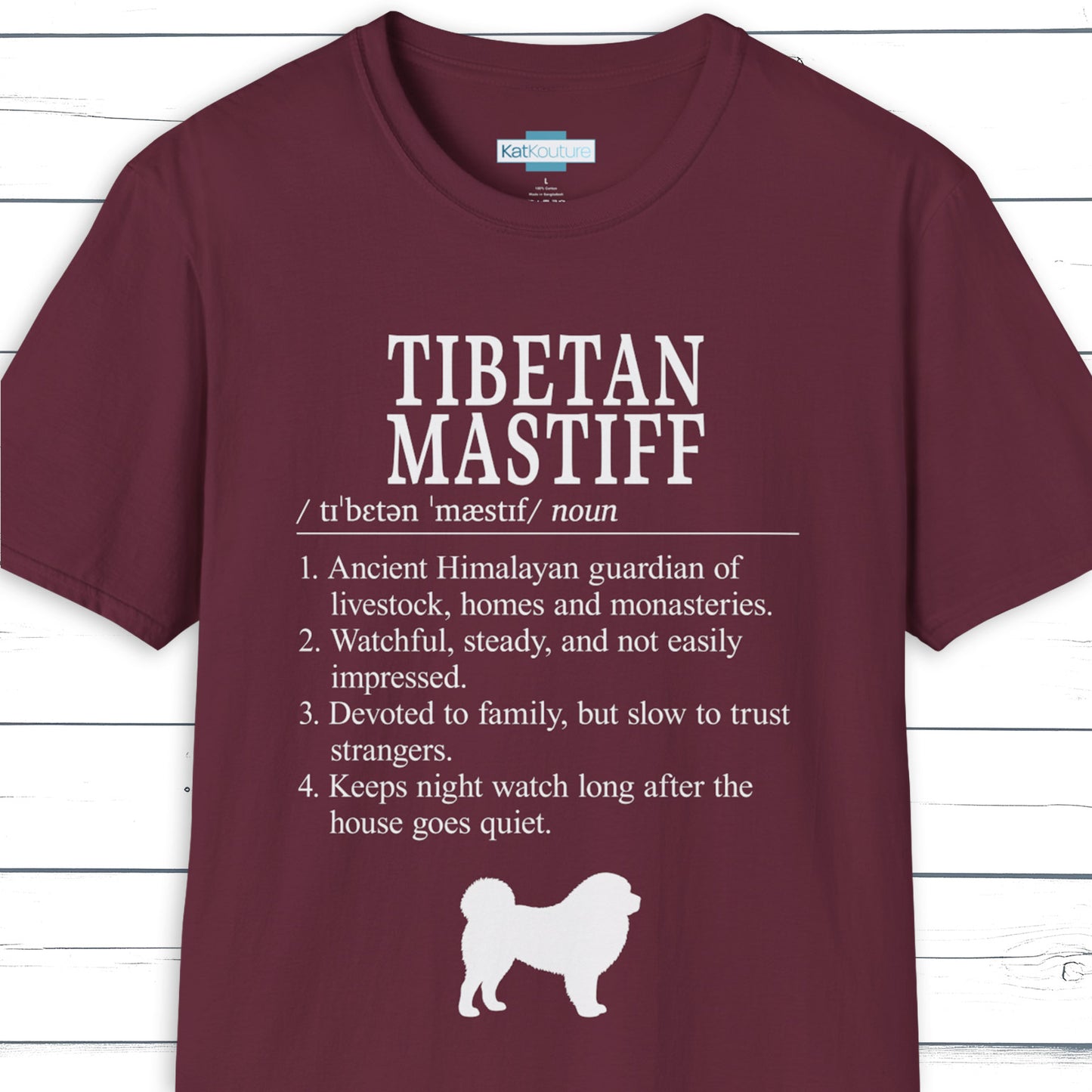 Tibetan Mastiff Definition T-Shirt Dictionary Dogs Collection
