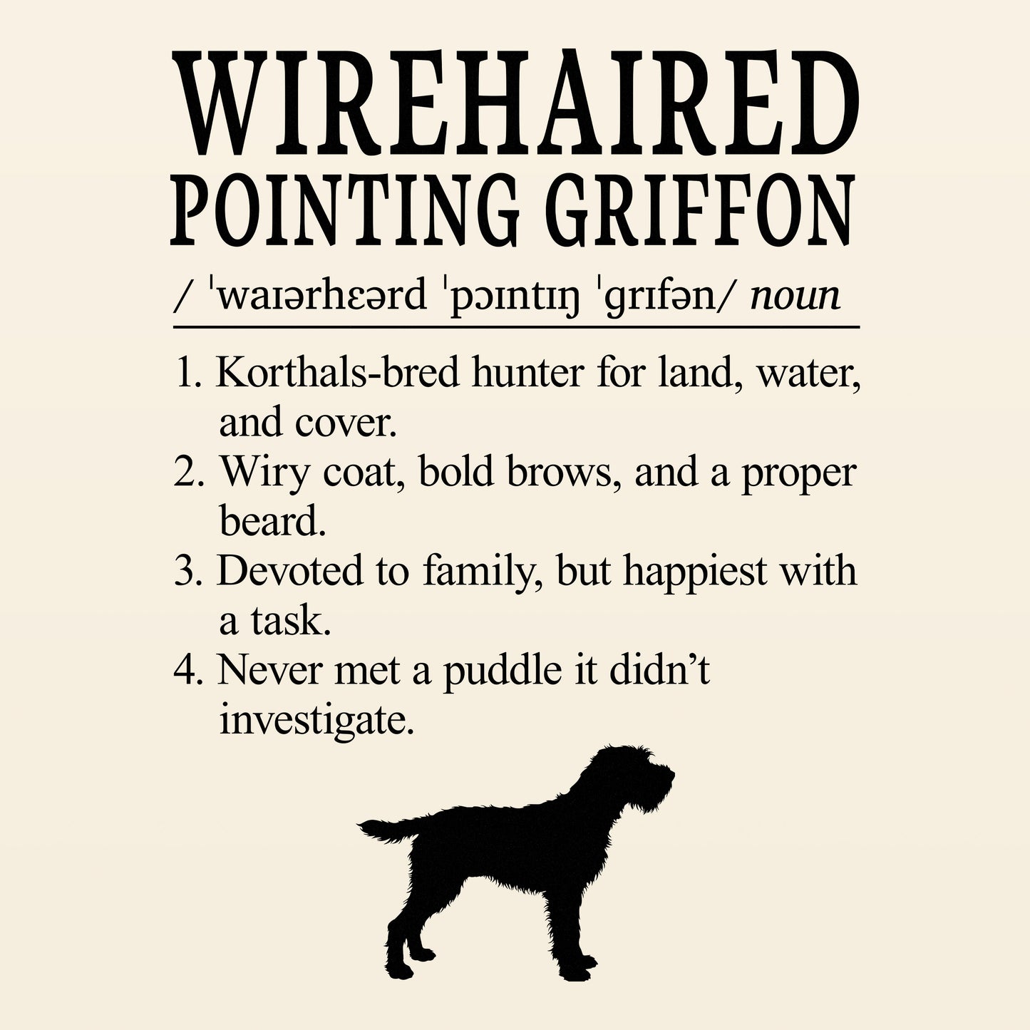 Wirehaired Pointing Griffon Definition T-Shirt Dictionary Dogs Collection