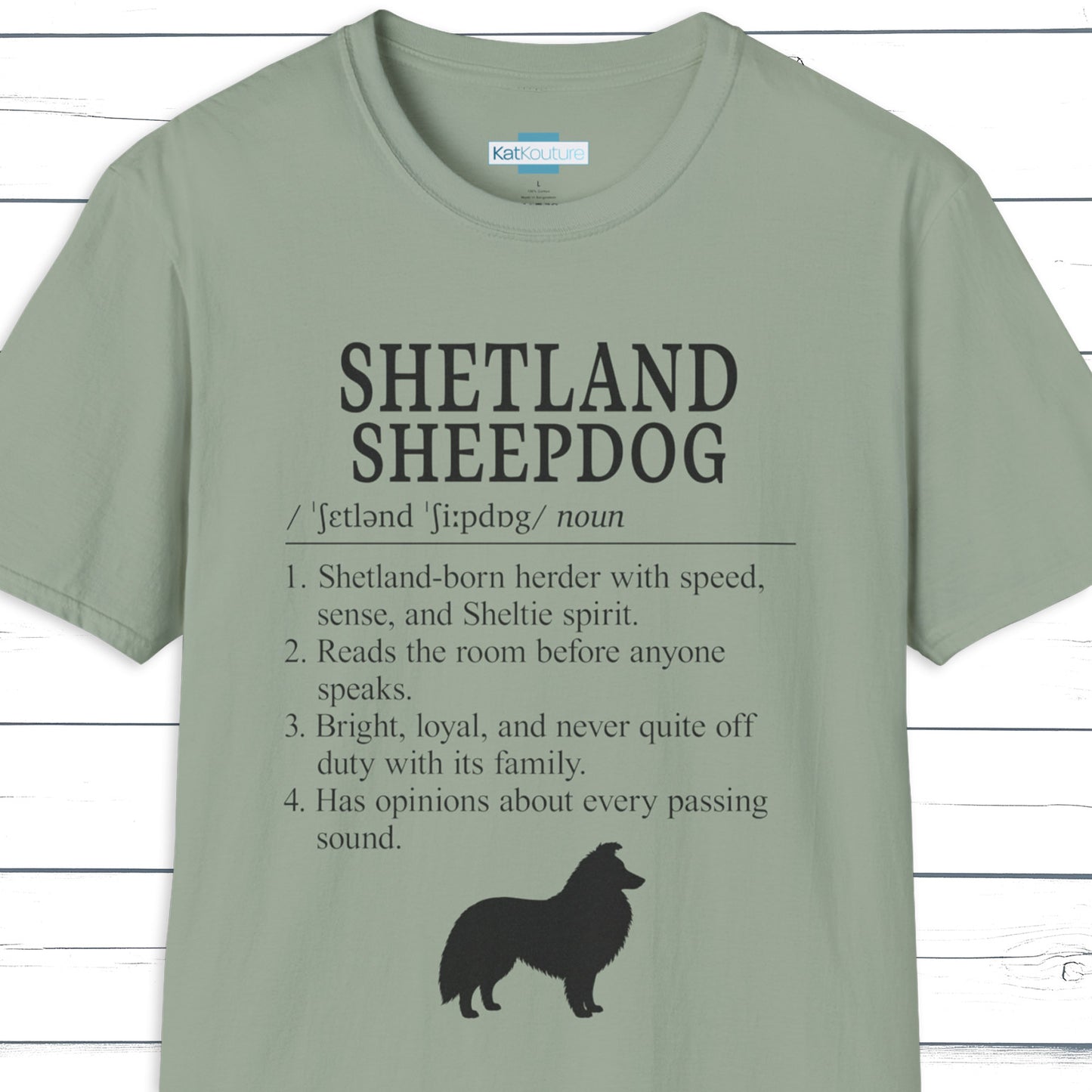 Shetland Sheepdog Definition T-Shirt Dictionary Dogs Collection