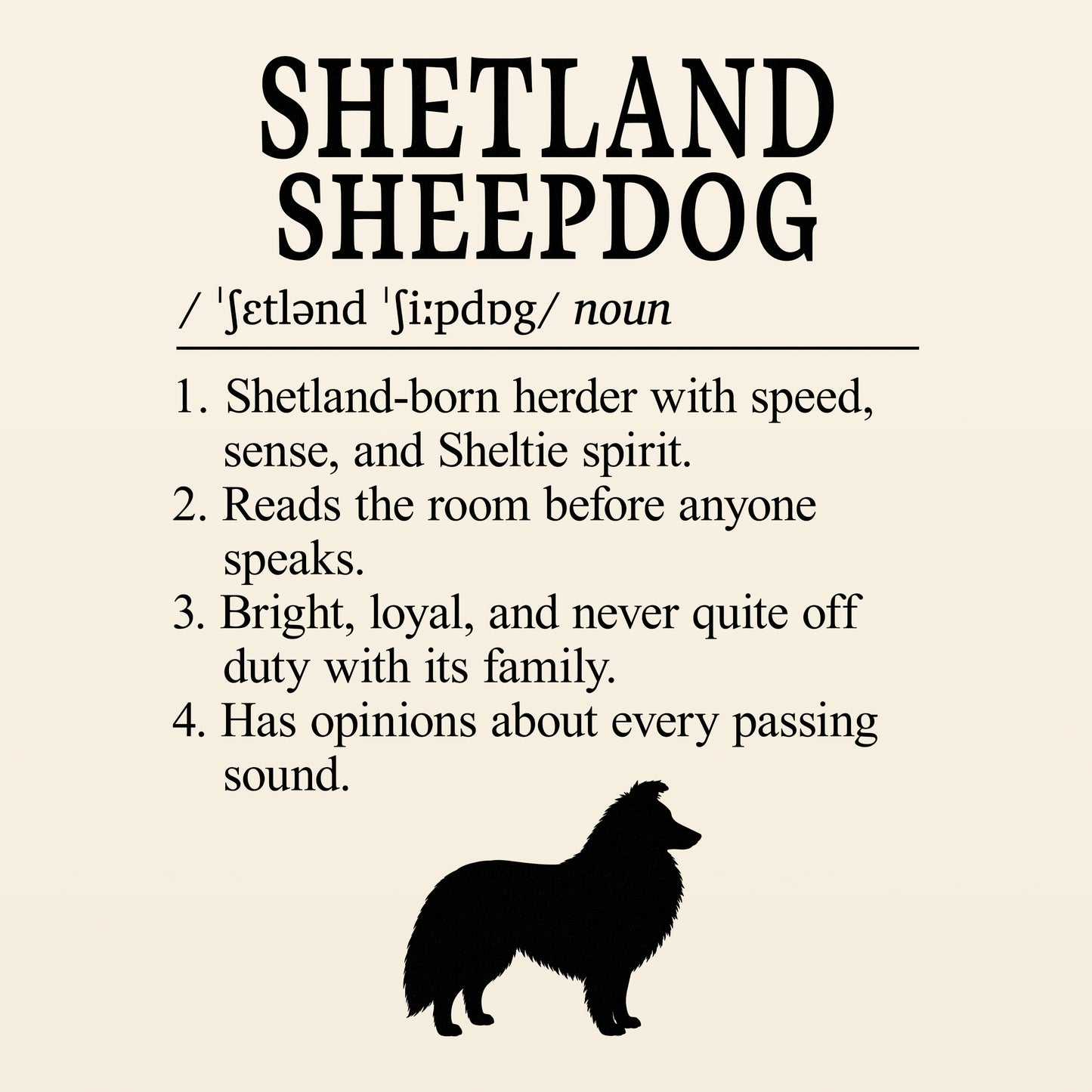 Shetland Sheepdog Definition T-Shirt Dictionary Dogs Collection