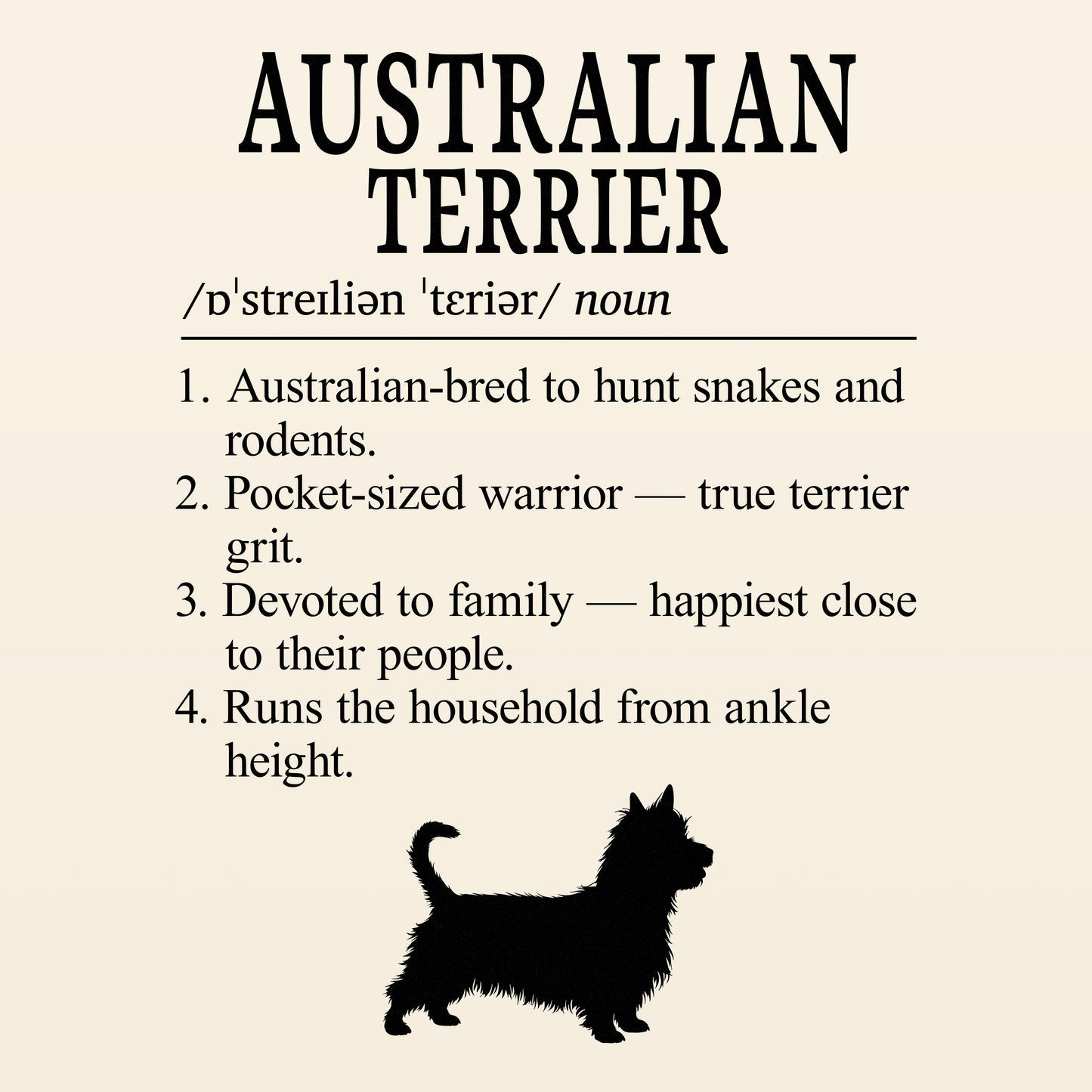 Australian Terrier Definition T-Shirt Dictionary Dogs Collection