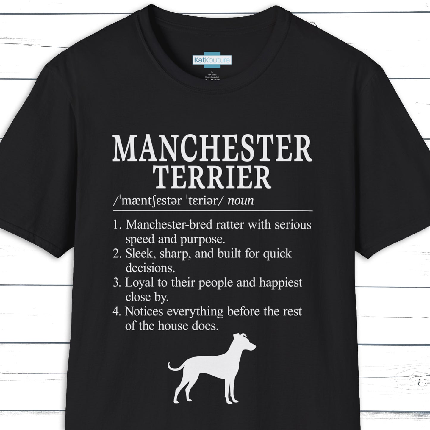 Manchester Terrier Definition T-Shirt Dictionary Dogs Collection