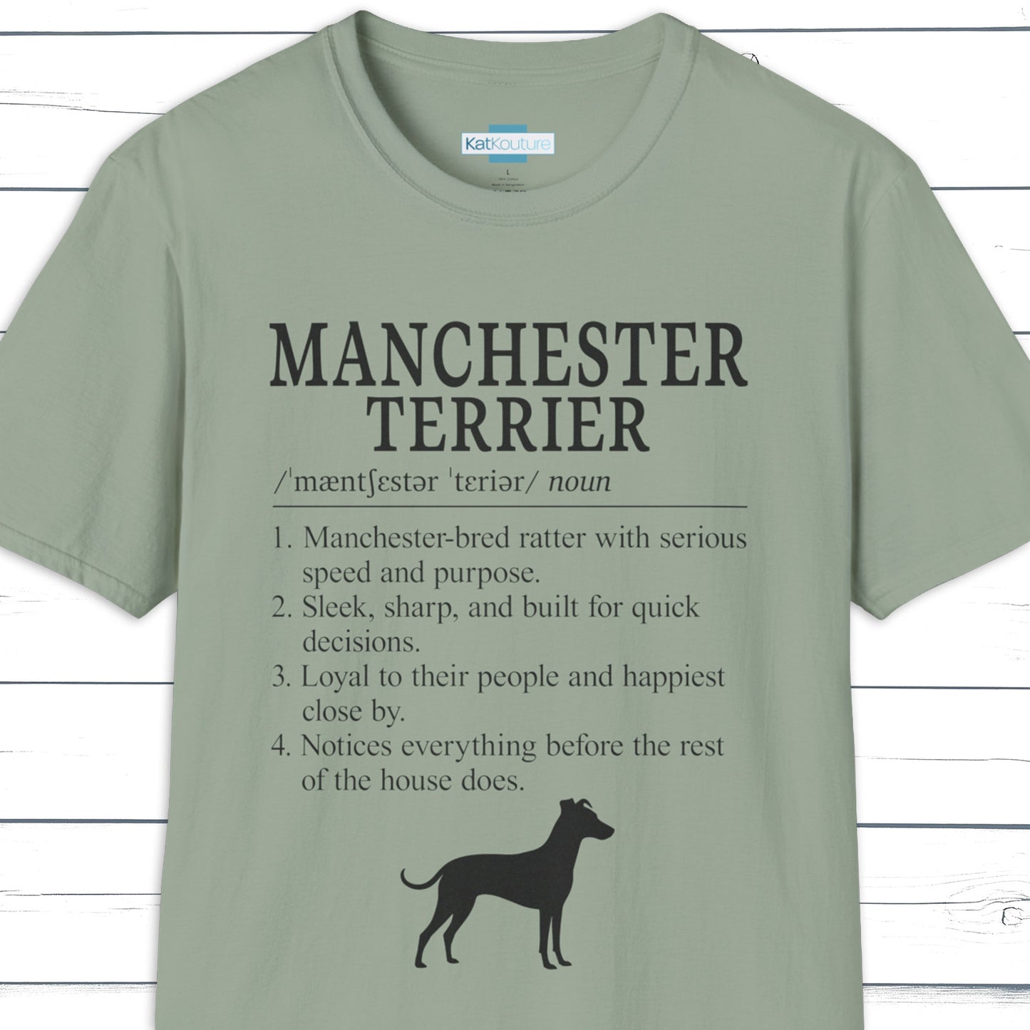 Manchester Terrier Definition T-Shirt Dictionary Dogs Collection
