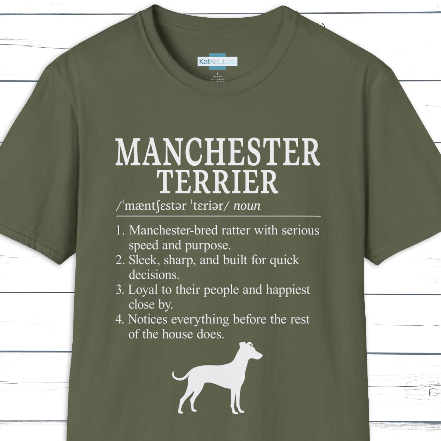 Manchester Terrier Definition T-Shirt Dictionary Dogs Collection