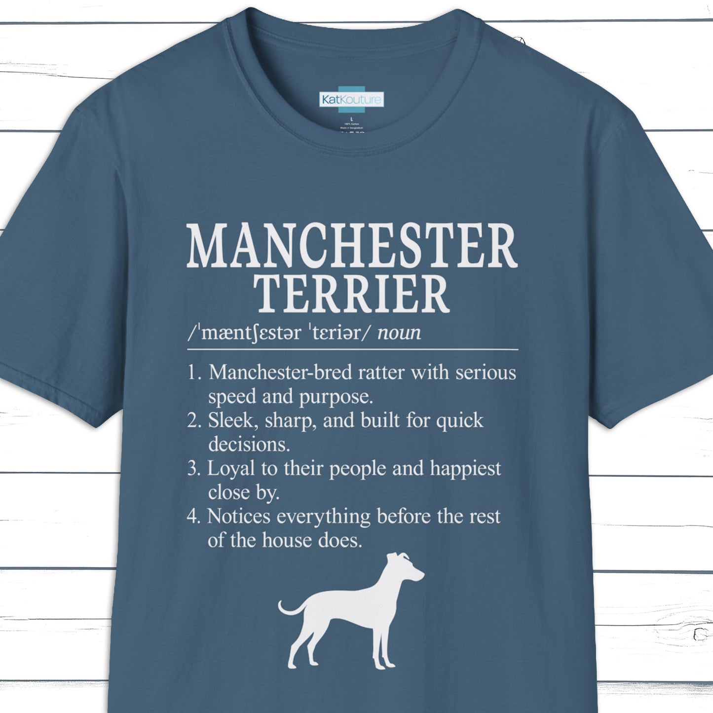 Manchester Terrier Definition T-Shirt Dictionary Dogs Collection