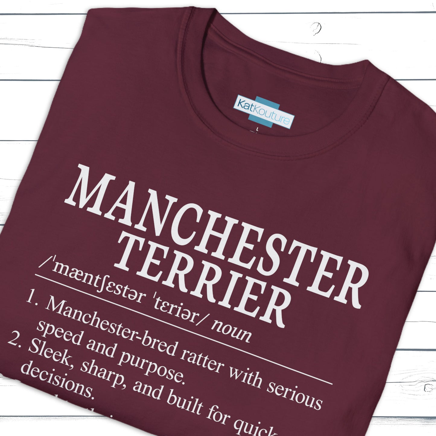 Manchester Terrier Definition T-Shirt Dictionary Dogs Collection