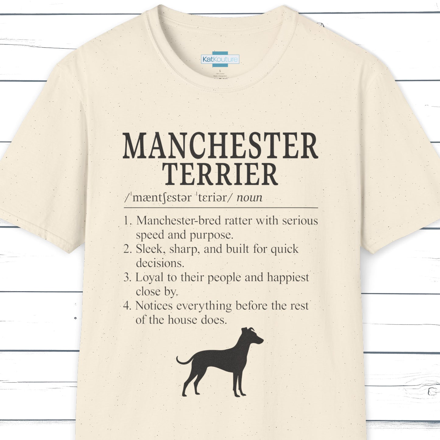 Manchester Terrier Definition T-Shirt Dictionary Dogs Collection
