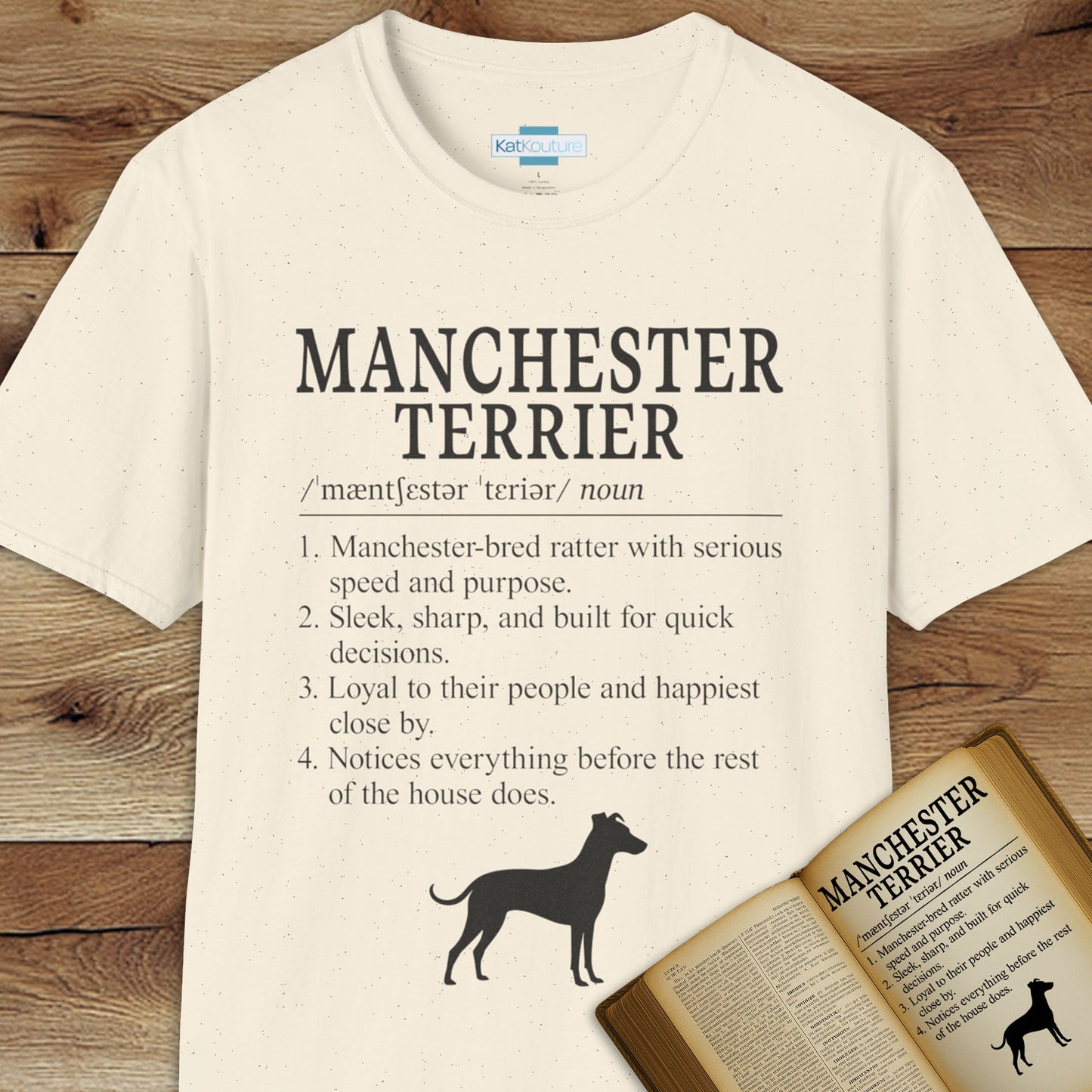 Manchester Terrier Definition T-Shirt Dictionary Dogs Collection