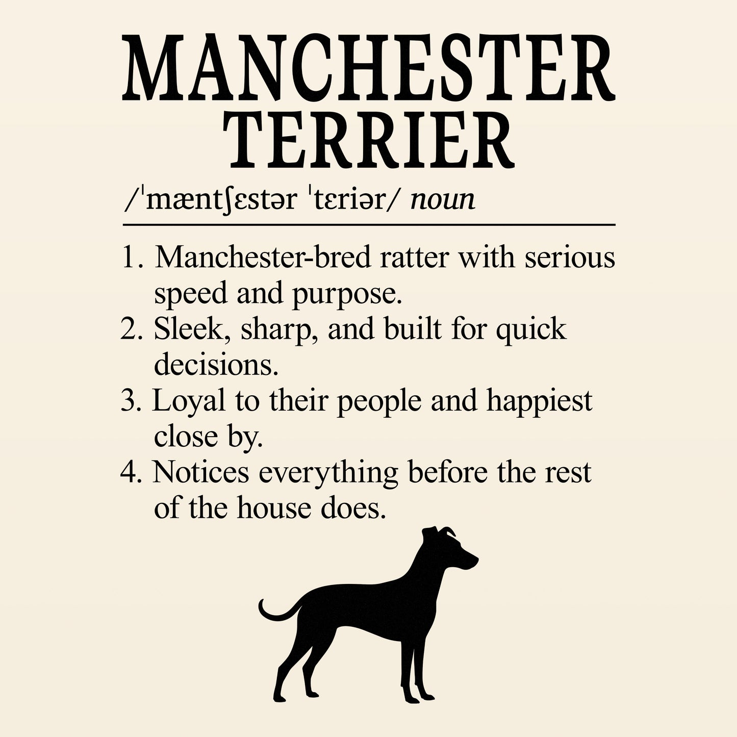 Manchester Terrier Definition T-Shirt Dictionary Dogs Collection