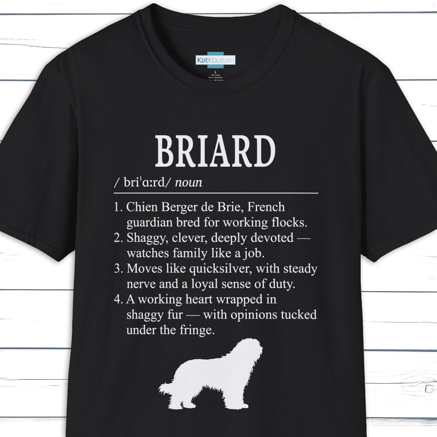 Briard Definition T-Shirt Dictionary Dogs Collection