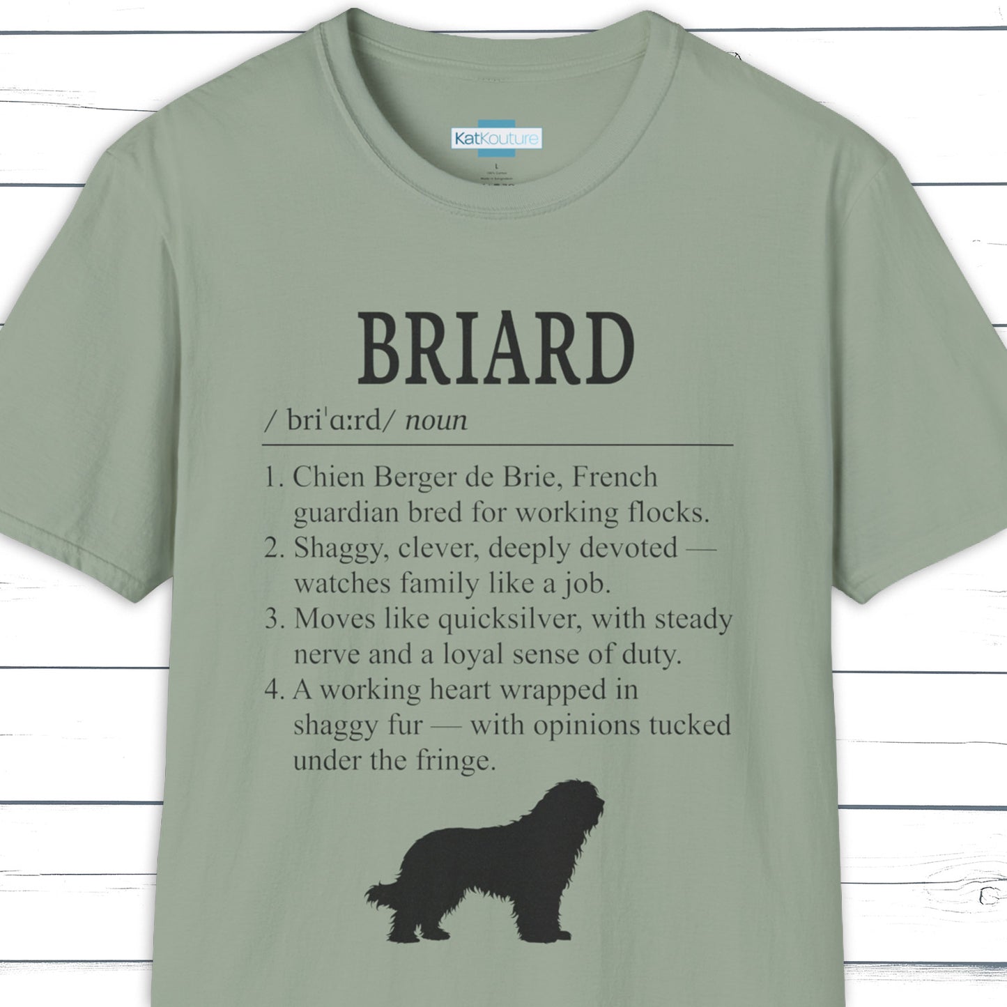 Briard Definition T-Shirt Dictionary Dogs Collection