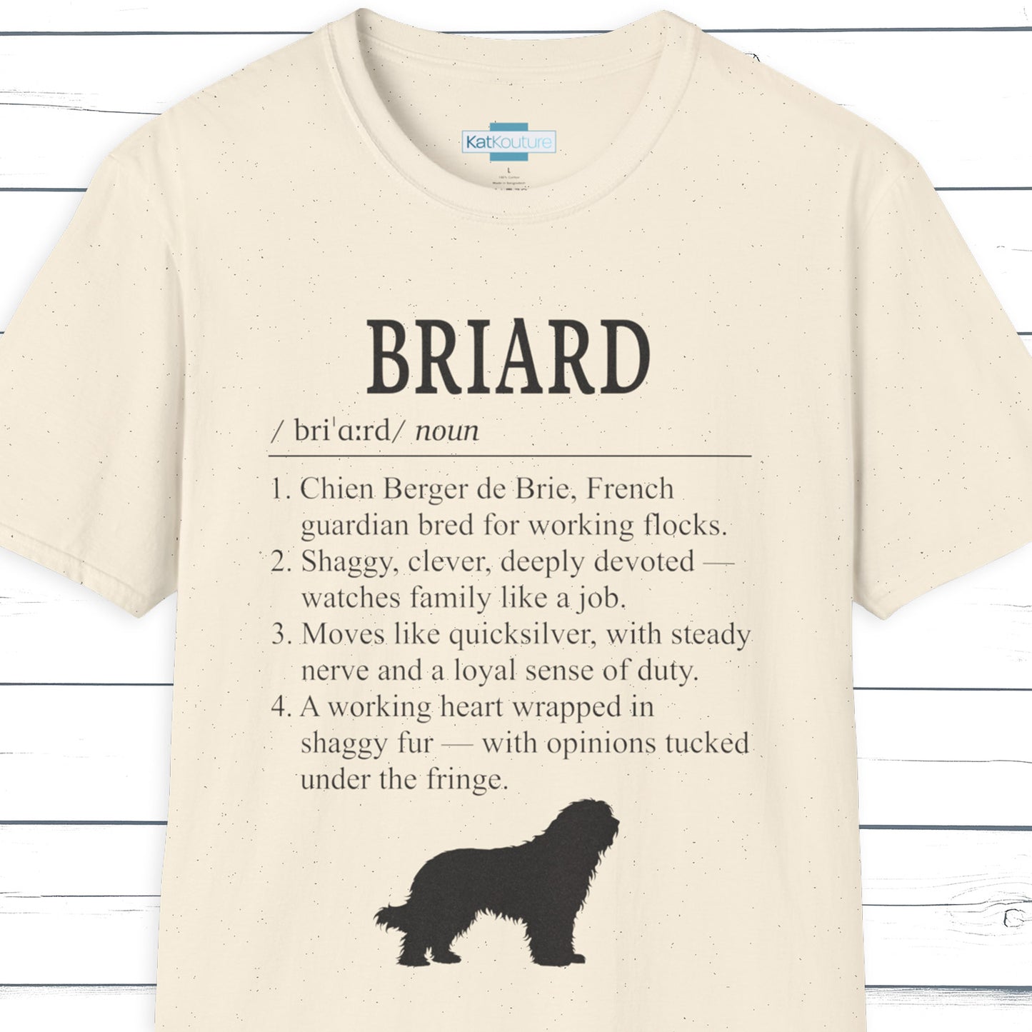 Briard Definition T-Shirt Dictionary Dogs Collection