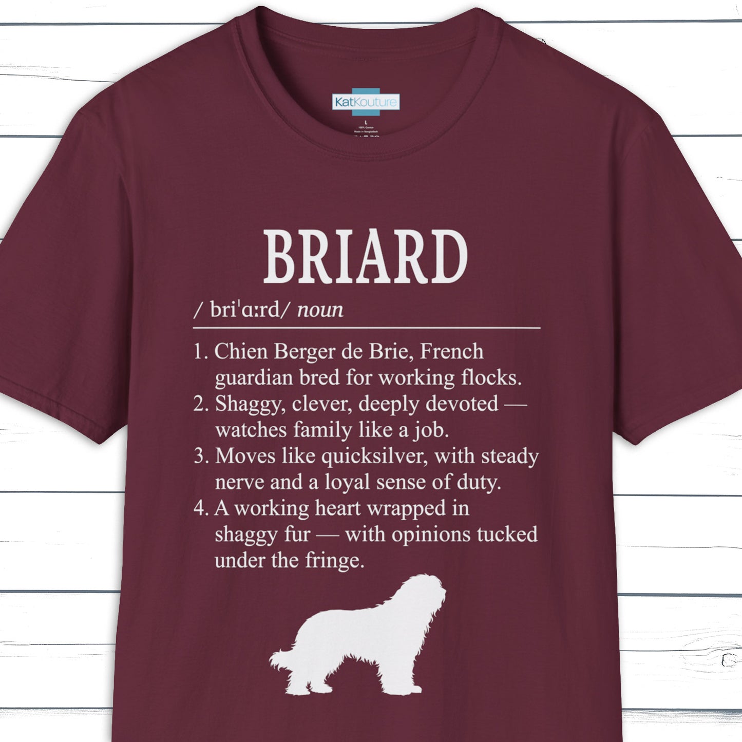 Briard Definition T-Shirt Dictionary Dogs Collection