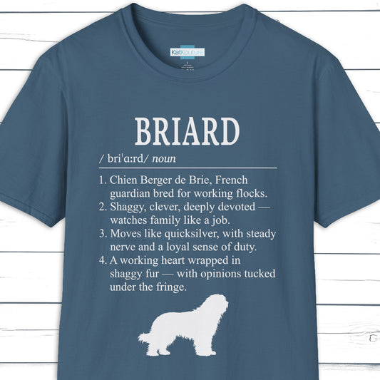 Briard Definition T-Shirt Dictionary Dogs Collection