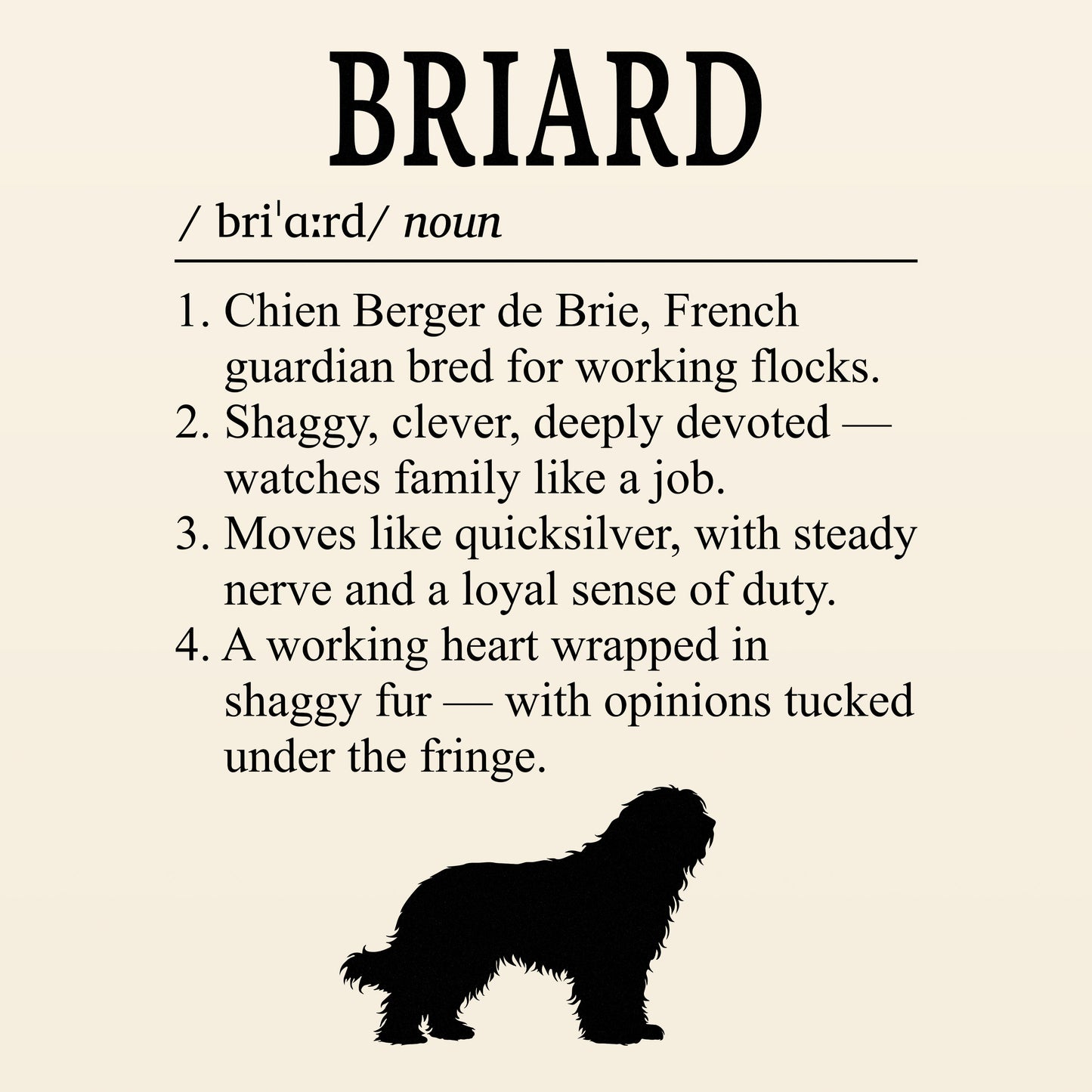 Briard Definition T-Shirt Dictionary Dogs Collection