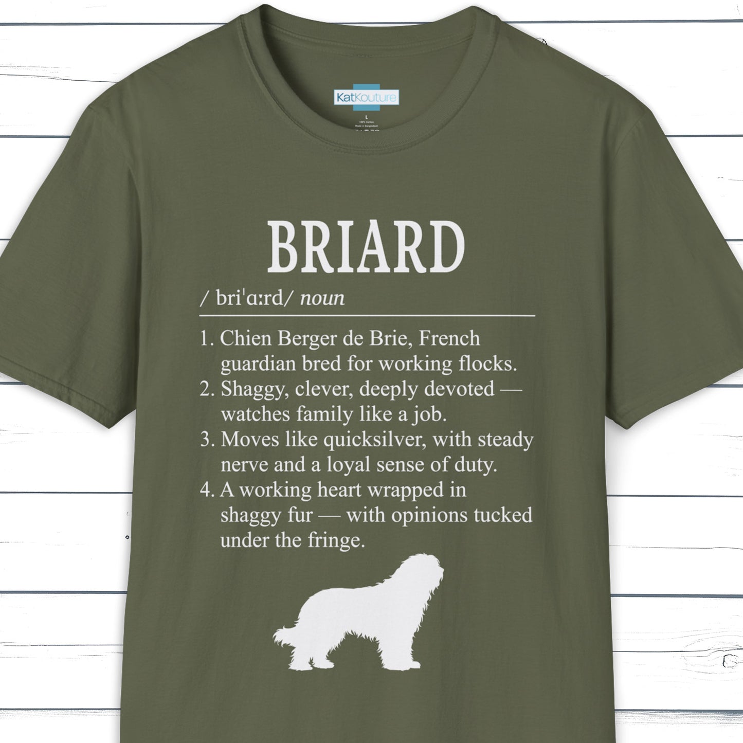 Briard Definition T-Shirt Dictionary Dogs Collection