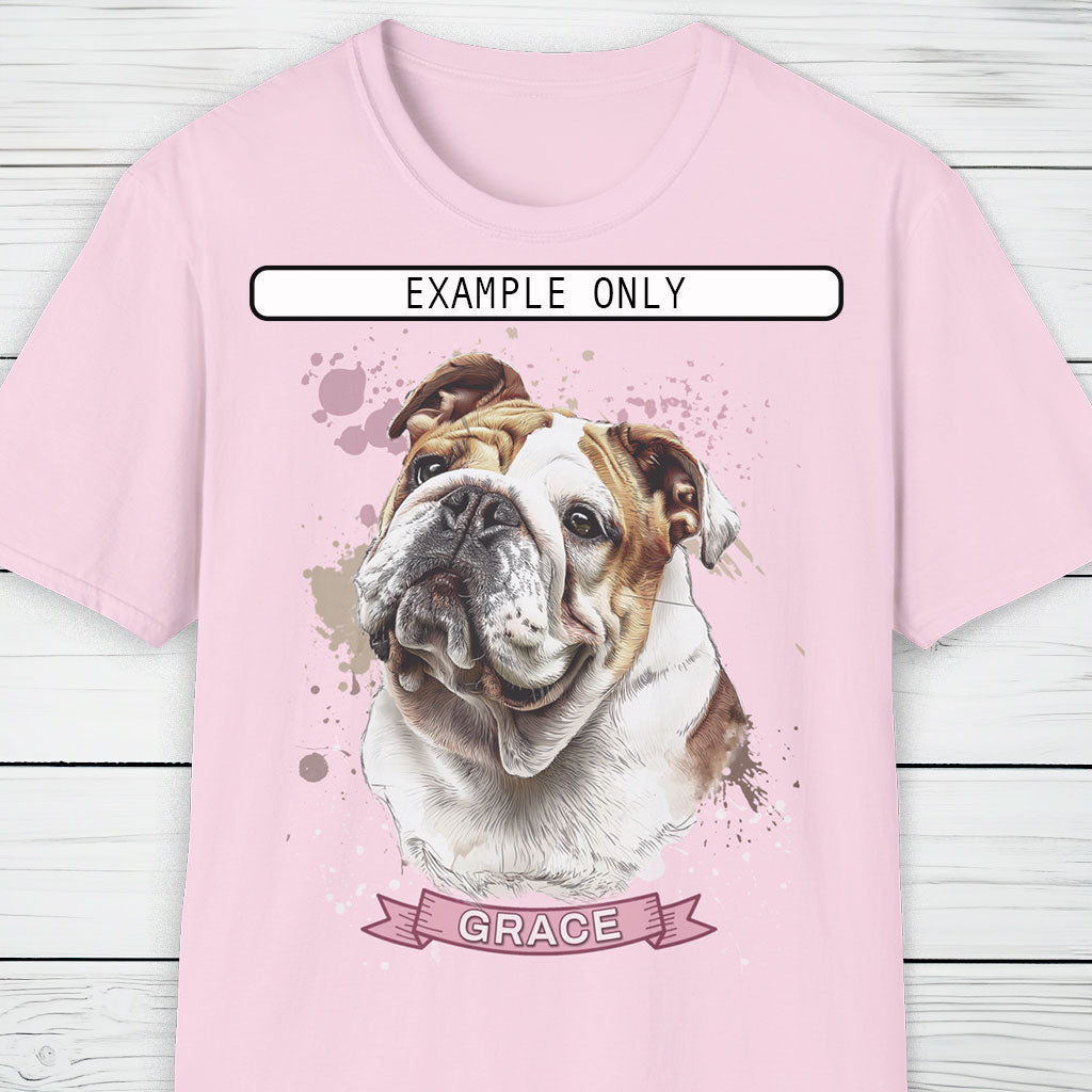 Custom Dog Portrait T-Shirt Personalised Watercolour Illustration