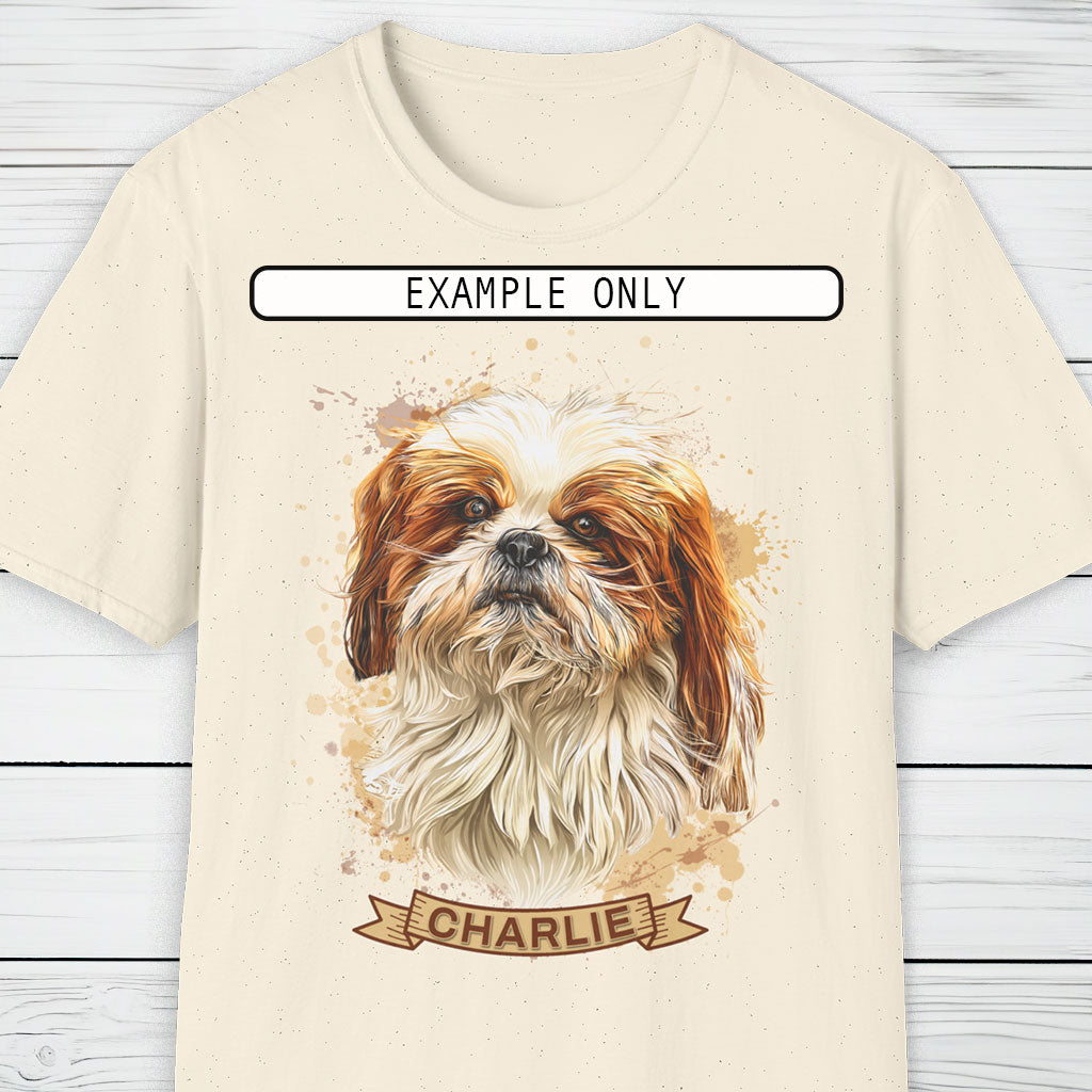Custom Dog Portrait T-Shirt Personalised Watercolour Illustration