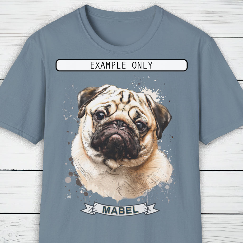 Custom Dog Portrait T-Shirt Personalised Watercolour Illustration