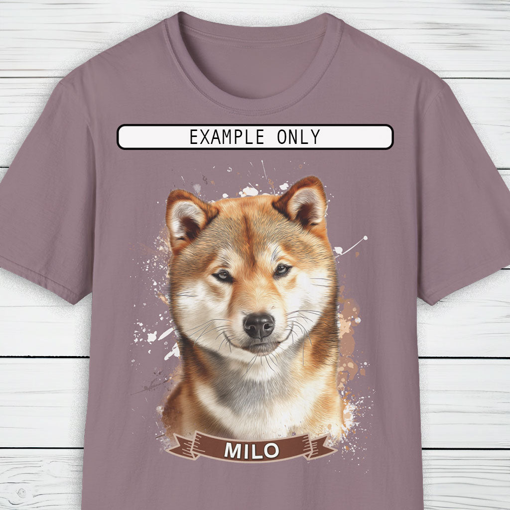 Custom Dog Portrait T-Shirt Personalised Watercolour Illustration