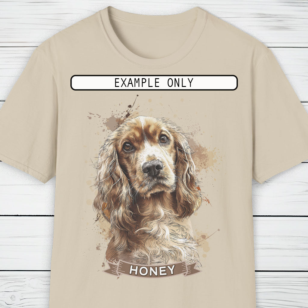 Custom Dog Portrait T-Shirt Personalised Watercolour Illustration
