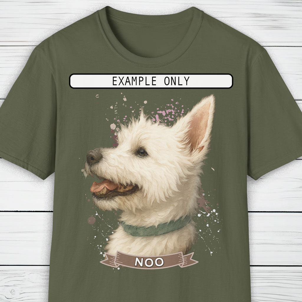 Custom Dog Portrait T-Shirt Personalised Watercolour Illustration