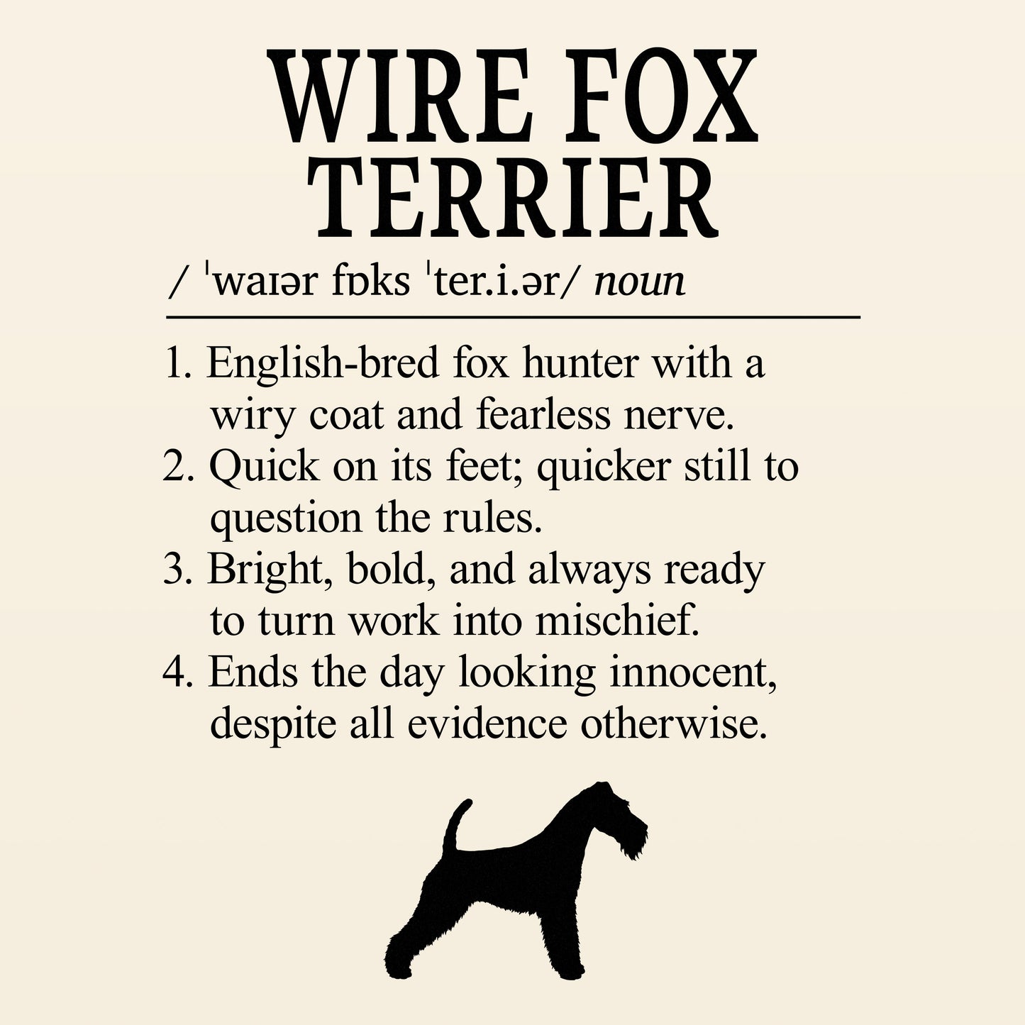 Wire Fox Terrier Definition T-Shirt Dictionary Dogs Collection