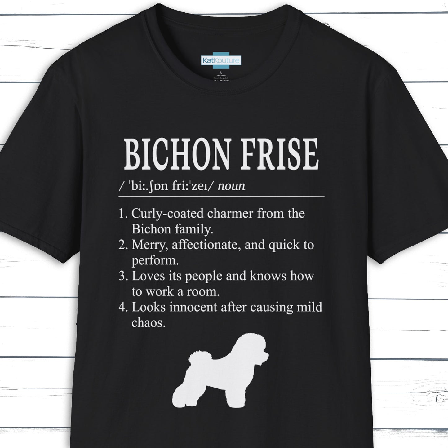 Bichon Frise Definition T-Shirt Dictionary Dogs Collection