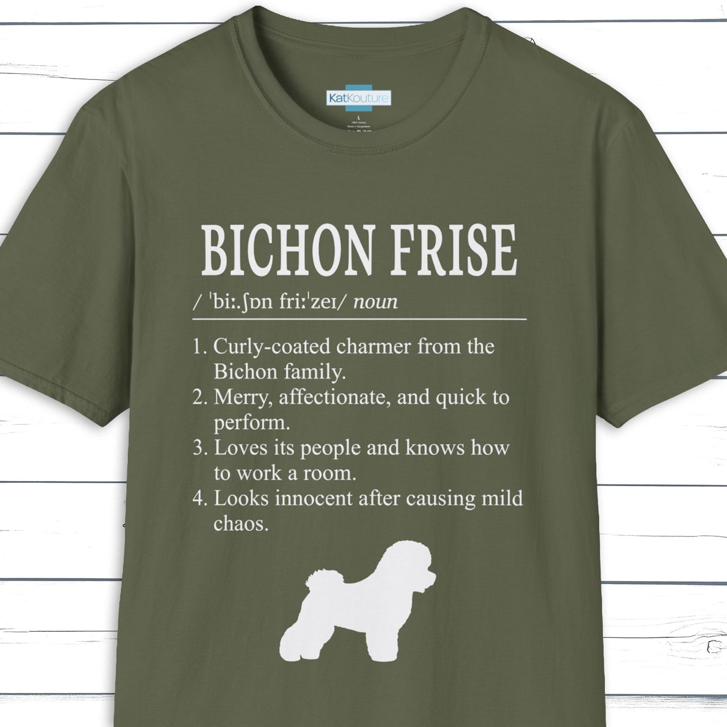 Bichon Frise Definition T-Shirt Dictionary Dogs Collection