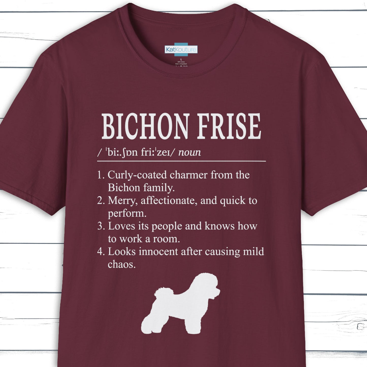 Bichon Frise Definition T-Shirt Dictionary Dogs Collection