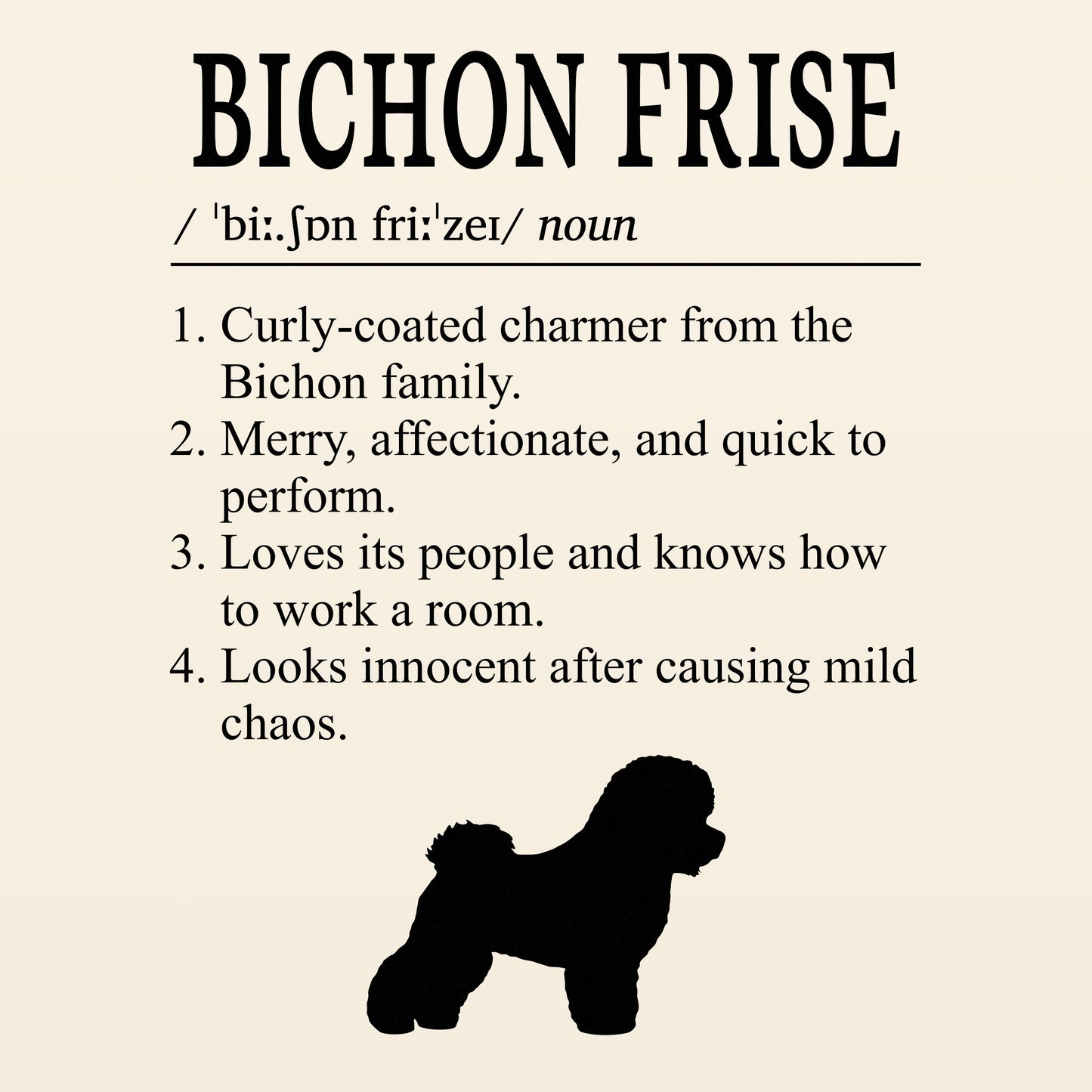 Bichon Frise Definition T-Shirt Dictionary Dogs Collection