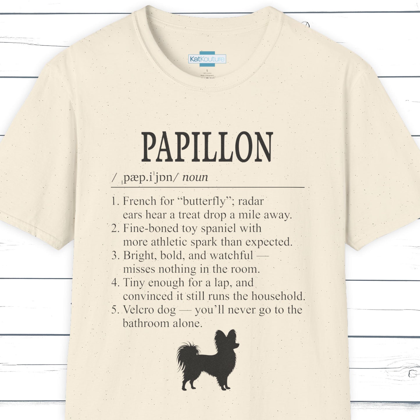 Papillon Definition T-Shirt Dictionary Dogs Collection