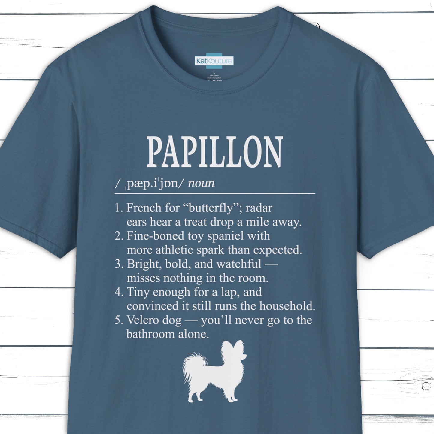 Papillon Definition T-Shirt Dictionary Dogs Collection