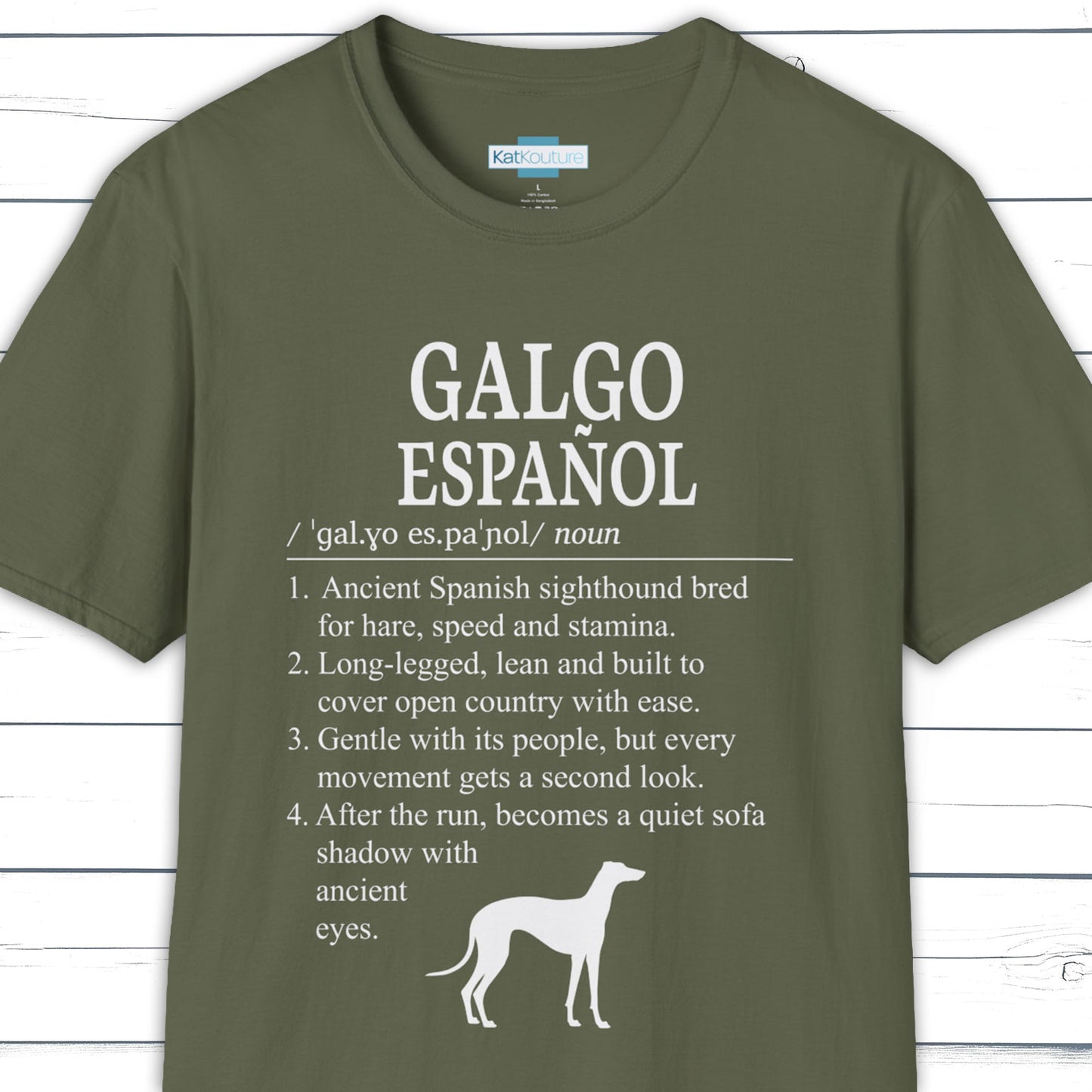 Galgo Español Definition T-Shirt Dictionary Dogs Collection