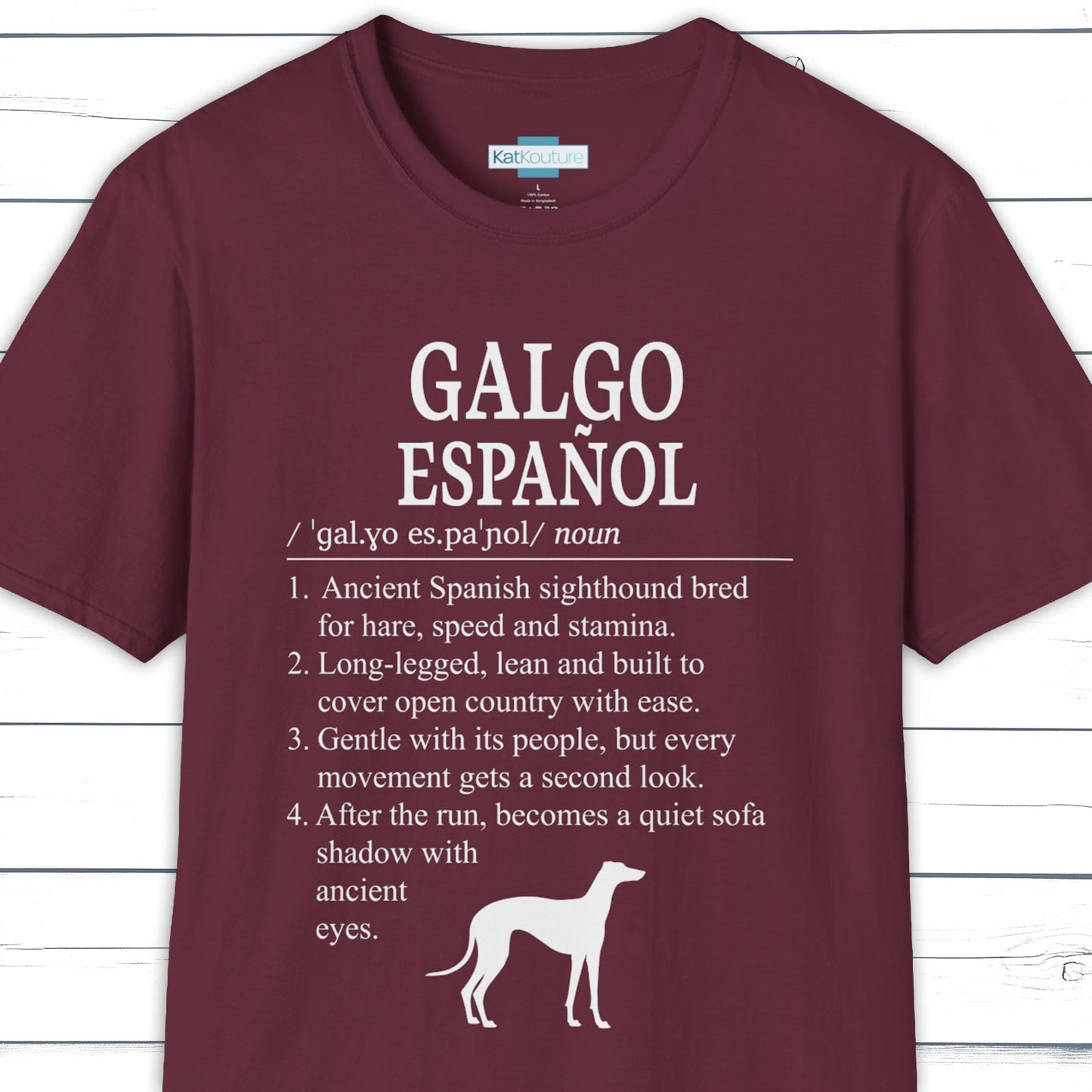 Galgo Español Definition T-Shirt Dictionary Dogs Collection