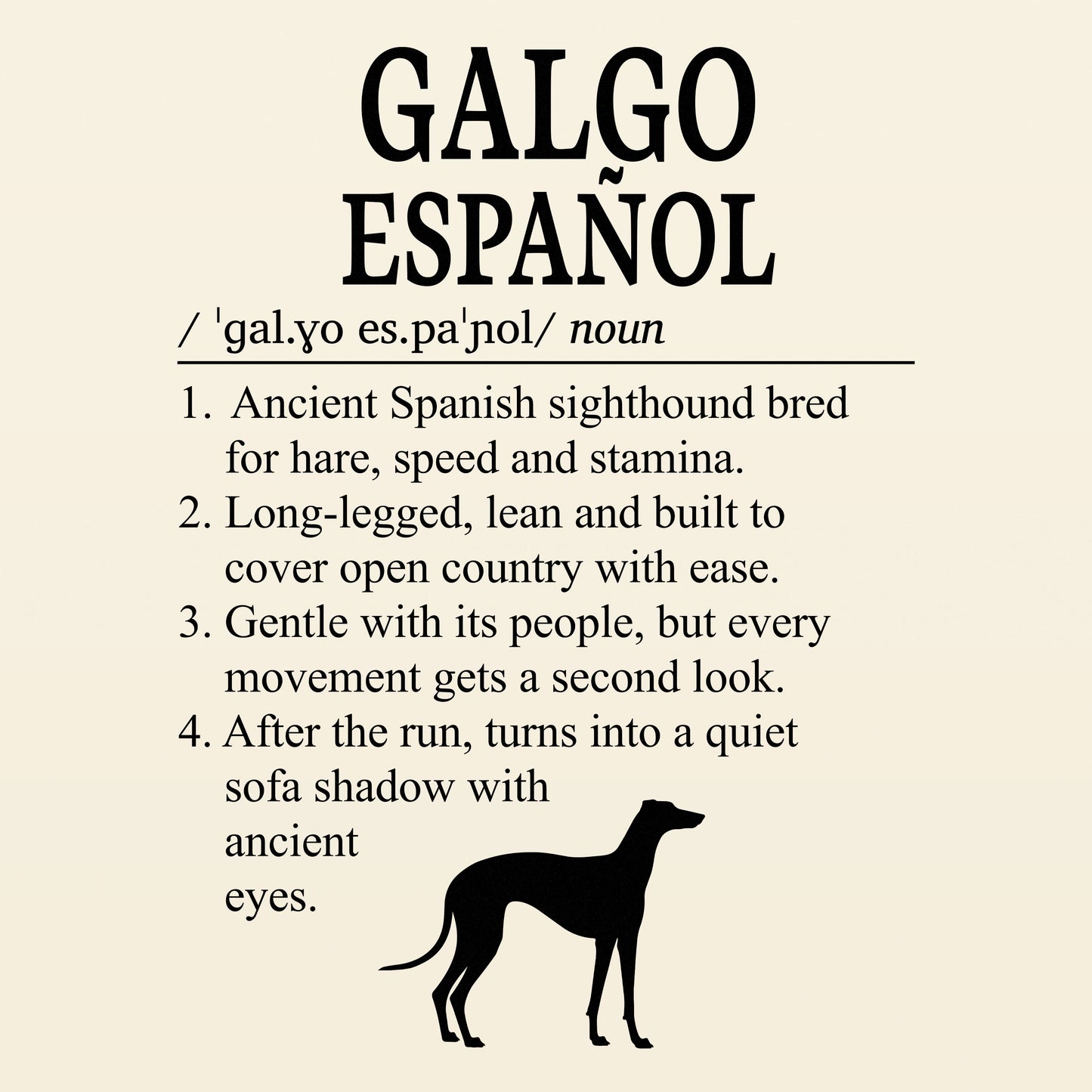Galgo Español Definition T-Shirt Dictionary Dogs Collection