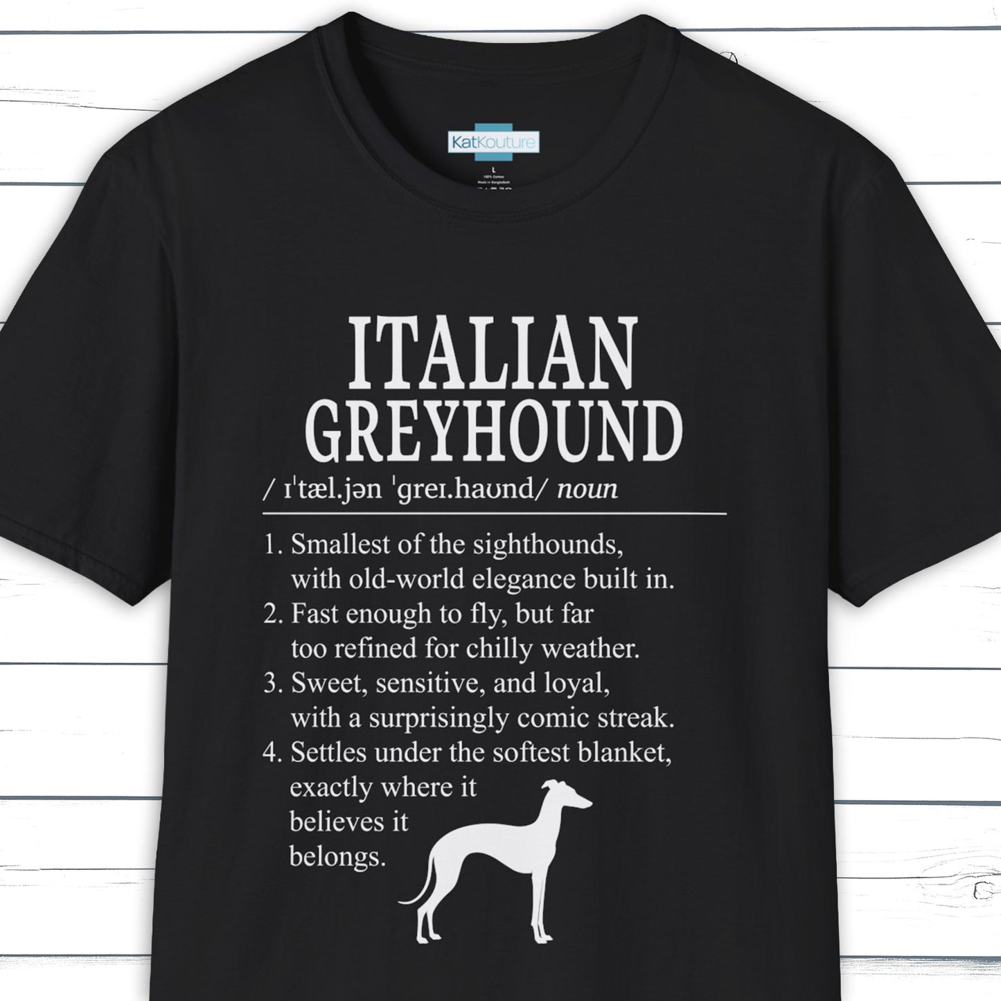 Italian Greyhound Definition T-Shirt Dictionary Dogs Collection