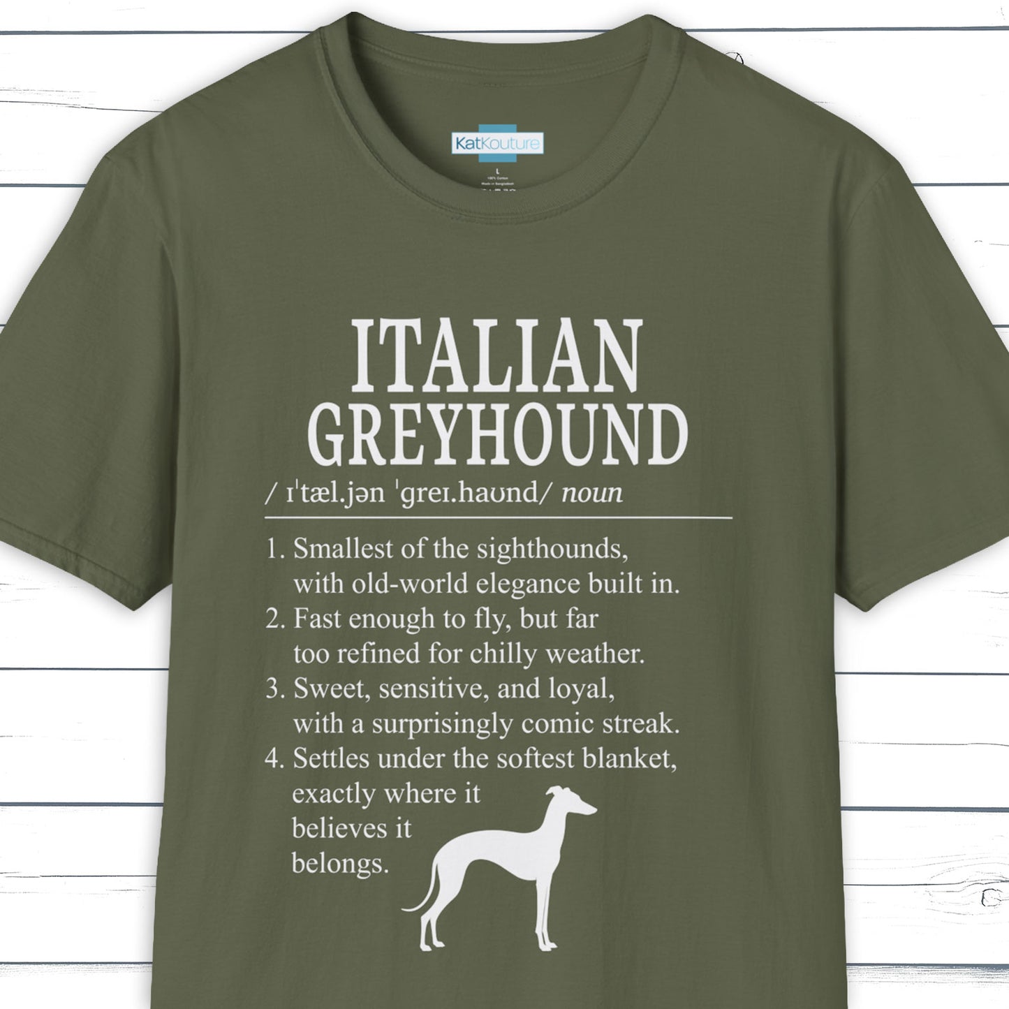 Italian Greyhound Definition T-Shirt Dictionary Dogs Collection