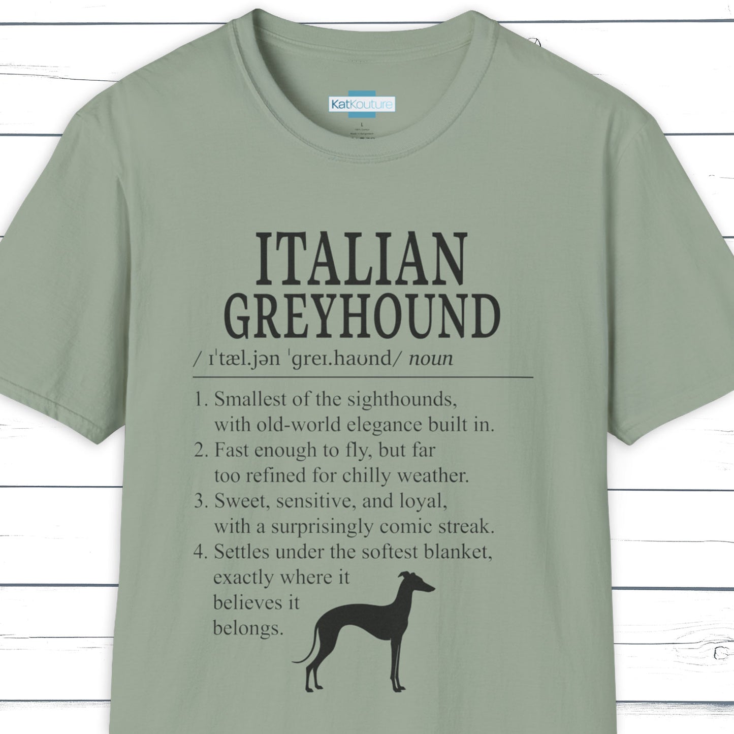 Italian Greyhound Definition T-Shirt Dictionary Dogs Collection