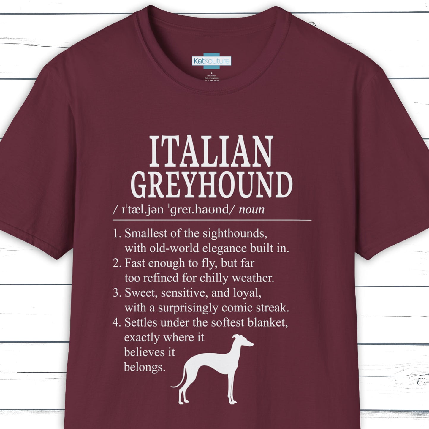 Italian Greyhound Definition T-Shirt Dictionary Dogs Collection