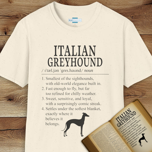 Italian Greyhound Definition T-Shirt Dictionary Dogs Collection