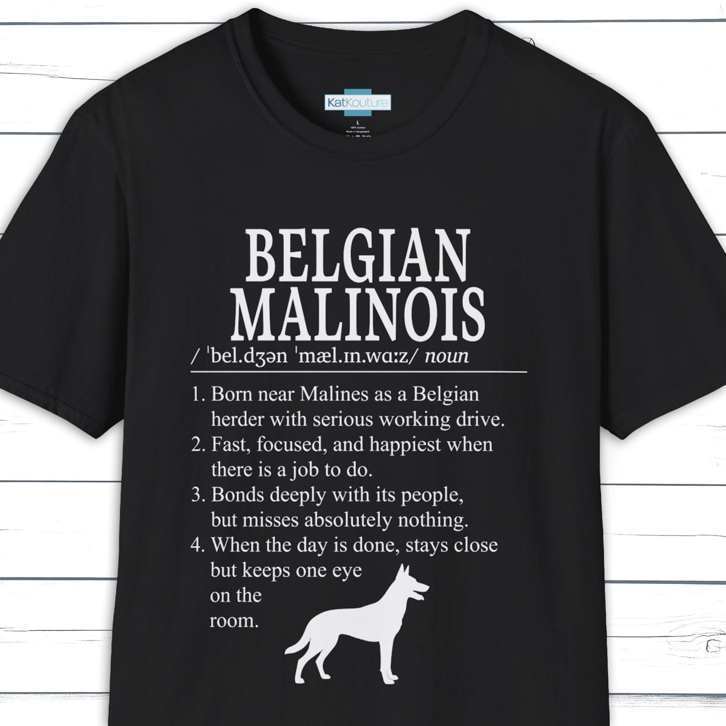 Belgian Malinois Definition T-Shirt Dictionary Dogs Collection