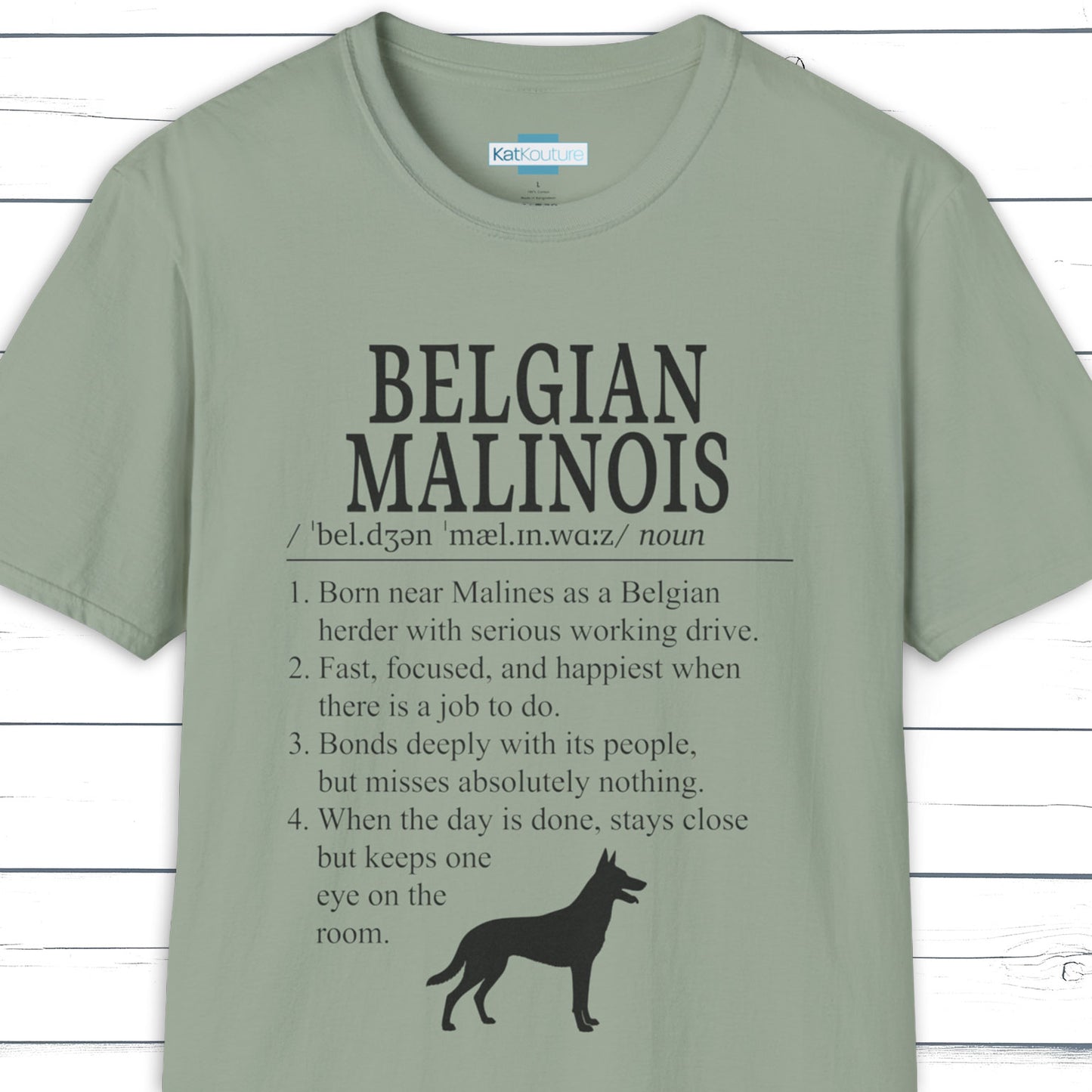 Belgian Malinois Definition T-Shirt Dictionary Dogs Collection
