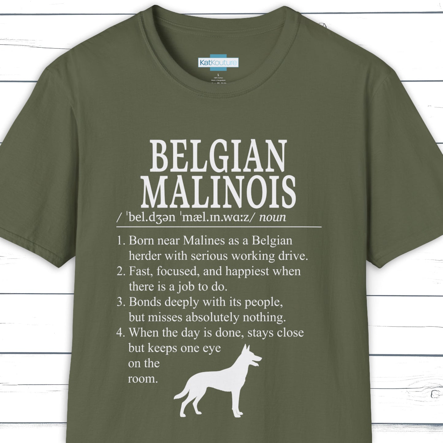 Belgian Malinois Definition T-Shirt Dictionary Dogs Collection