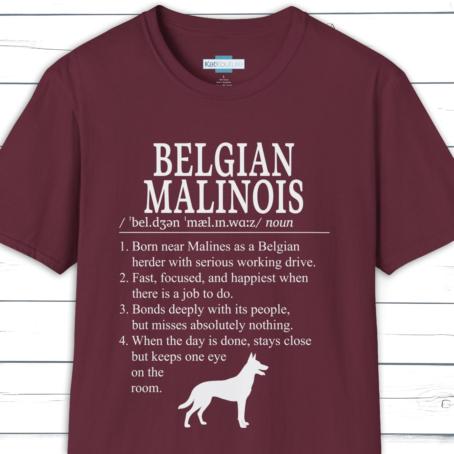 Belgian Malinois Definition T-Shirt Dictionary Dogs Collection