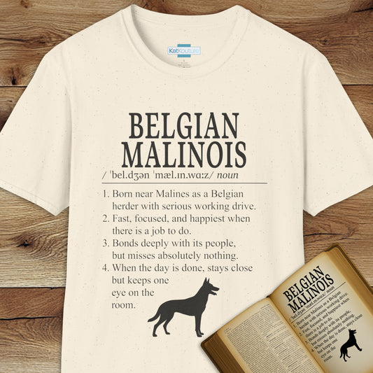 Belgian Malinois Definition T-Shirt Dictionary Dogs Collection